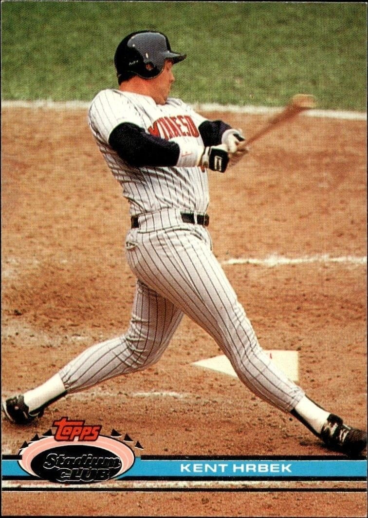 Kent Hrbek 1991 Topps Stadium Club #248 Baseball Trading Card - Front 1991 Topps Stadium Club Kent Hrbek #248 baseball trading card front