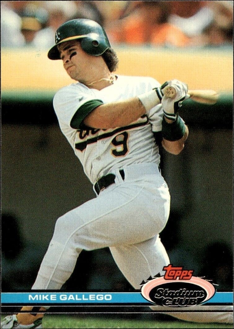 Mike Gallego 1991 Topps Stadium Club #151 Baseball Trading Card - Front 1991 Topps Stadium Club Mike Gallego #151 baseball trading card front