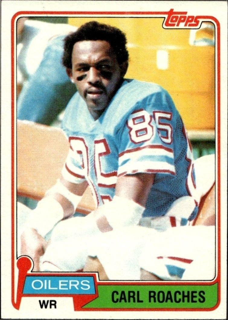 Carl Roaches 1981 Topps #198 Football Trading Card - Front 1981 Topps Carl Roaches #198 football trading card front