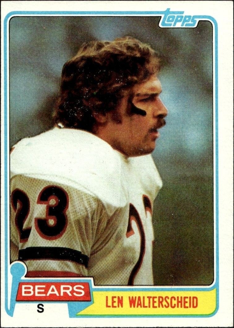 Len Walterscheid 1981 Topps #128 Football Trading Card - Front 1981 Topps Len Walterscheid #128 football trading card front