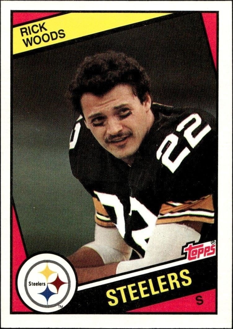 Rick Woods 1984 Topps #173 Football Trading Card - Front 1984 Topps Rick Woods #173 football trading card front