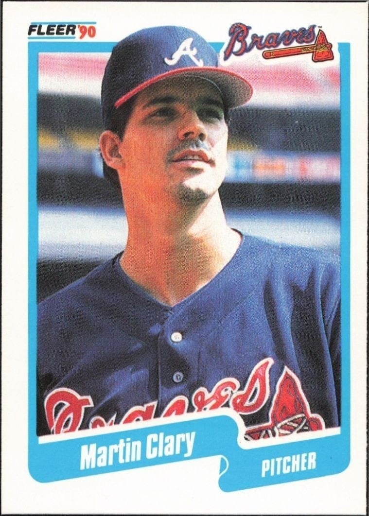 Martin Clary 1990 Fleer #578 Baseball Trading Card - Front 1990 Fleer Martin Clary #578 baseball trading card front
