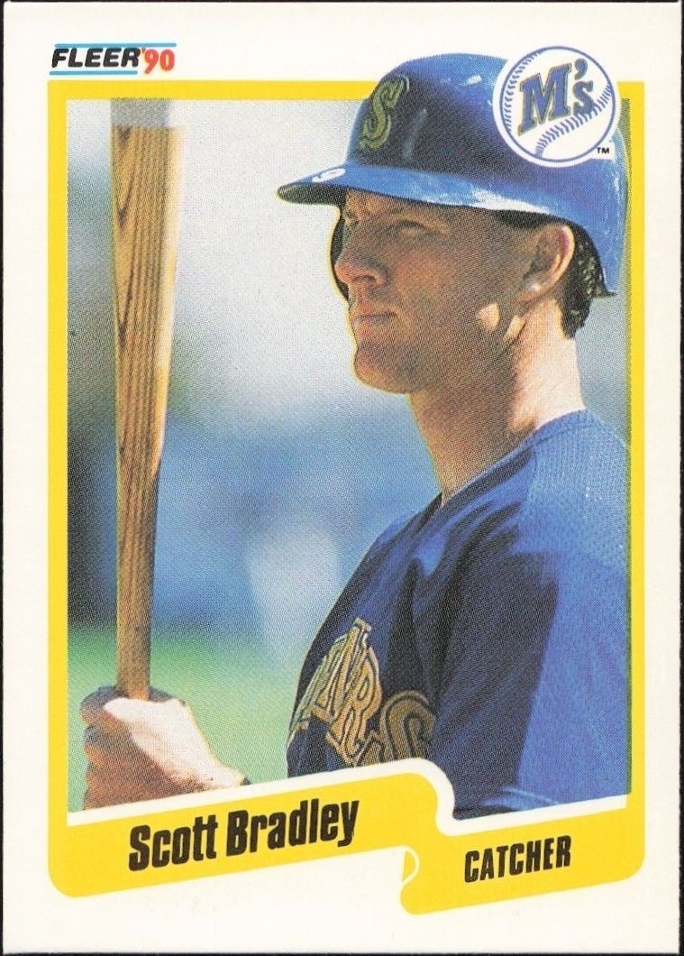 Scott Bradley 1990 Fleer #506 Baseball Trading Card - Front 1990 Fleer Scott Bradley #506 baseball trading card front