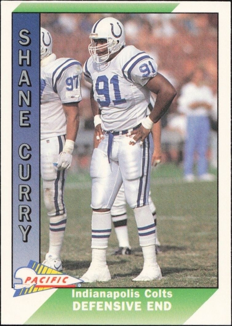 Shane Curry 1991 Pacific #591 Football Trading Card - Front 1991 Pacific Shane Curry #591 football trading card front