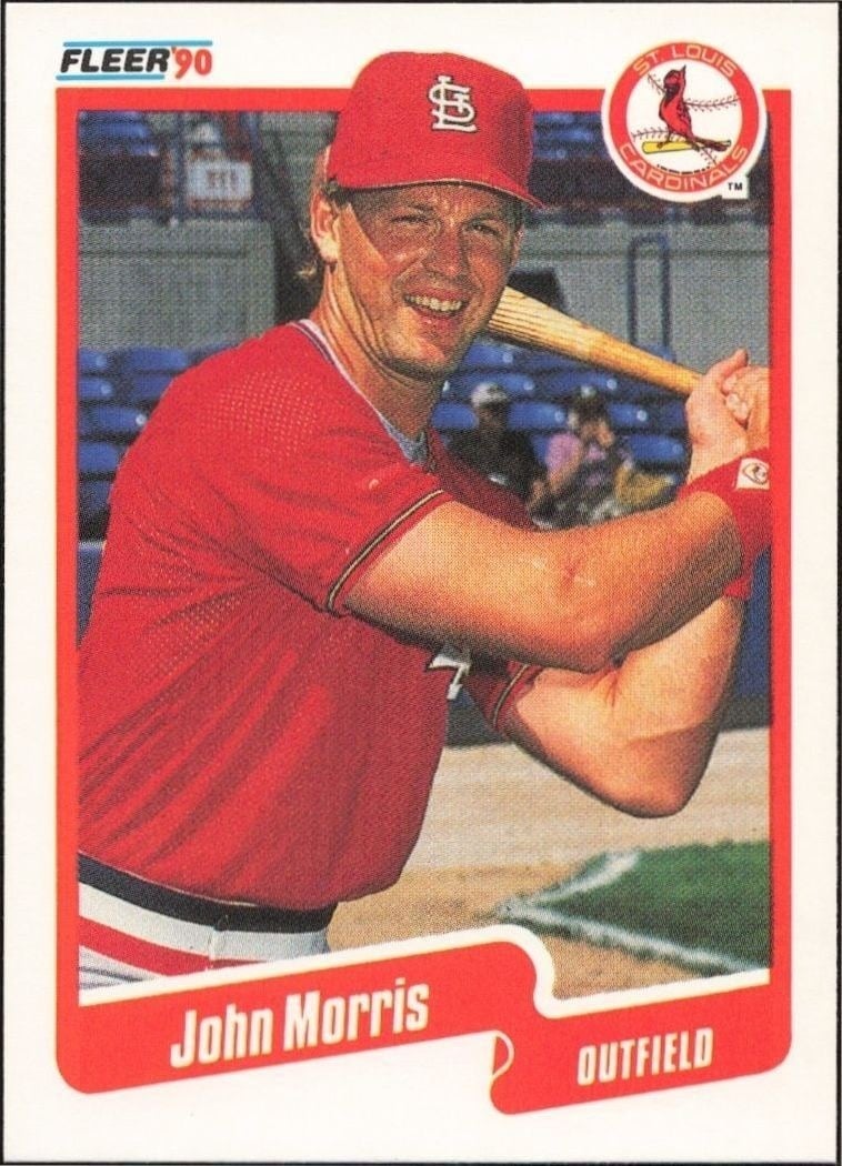 John Morris 1990 Fleer #254 Baseball Trading Card - Front 1990 Fleer John Morris #254 baseball trading card front