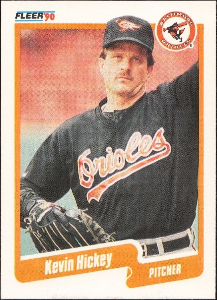 Kevin Hickey 1990 Fleer #178 Baseball Trading Card - Front 1990 Fleer Kevin Hickey #178 baseball trading card front
