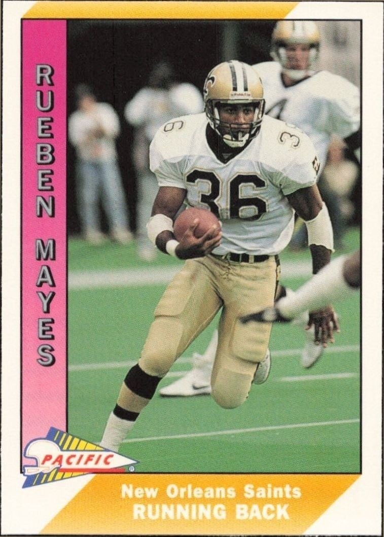 Rueben Mayes 1991 Pacific #333 Football Trading Card - Front 1991 Pacific Rueben Mayes #333 football trading card front