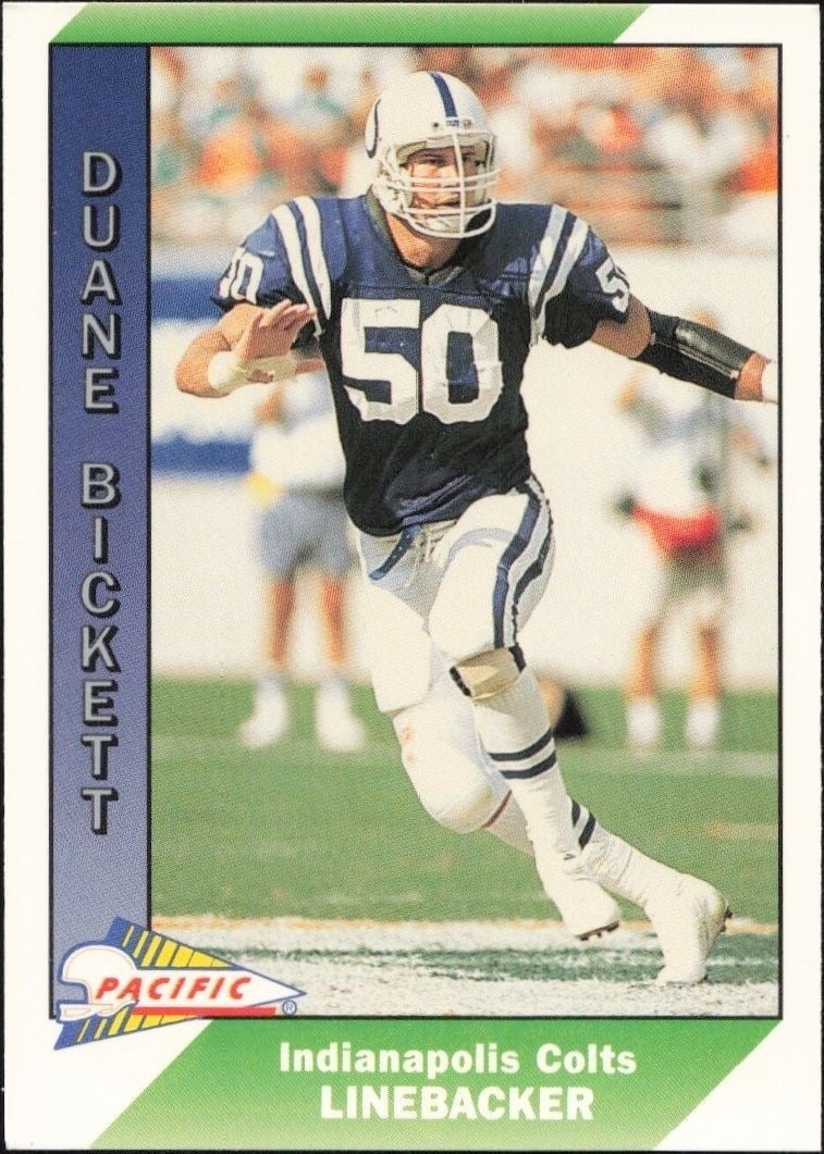 Duane Bickett 1991 Pacific #190 Football Trading Card - Front 1991 Pacific Duane Bickett #190 football trading card front