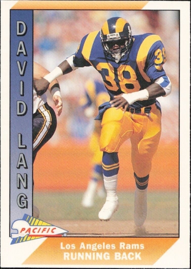 David Lang 1991 Pacific #606 Football Trading Card - Front 1991 Pacific David Lang #606 football trading card front