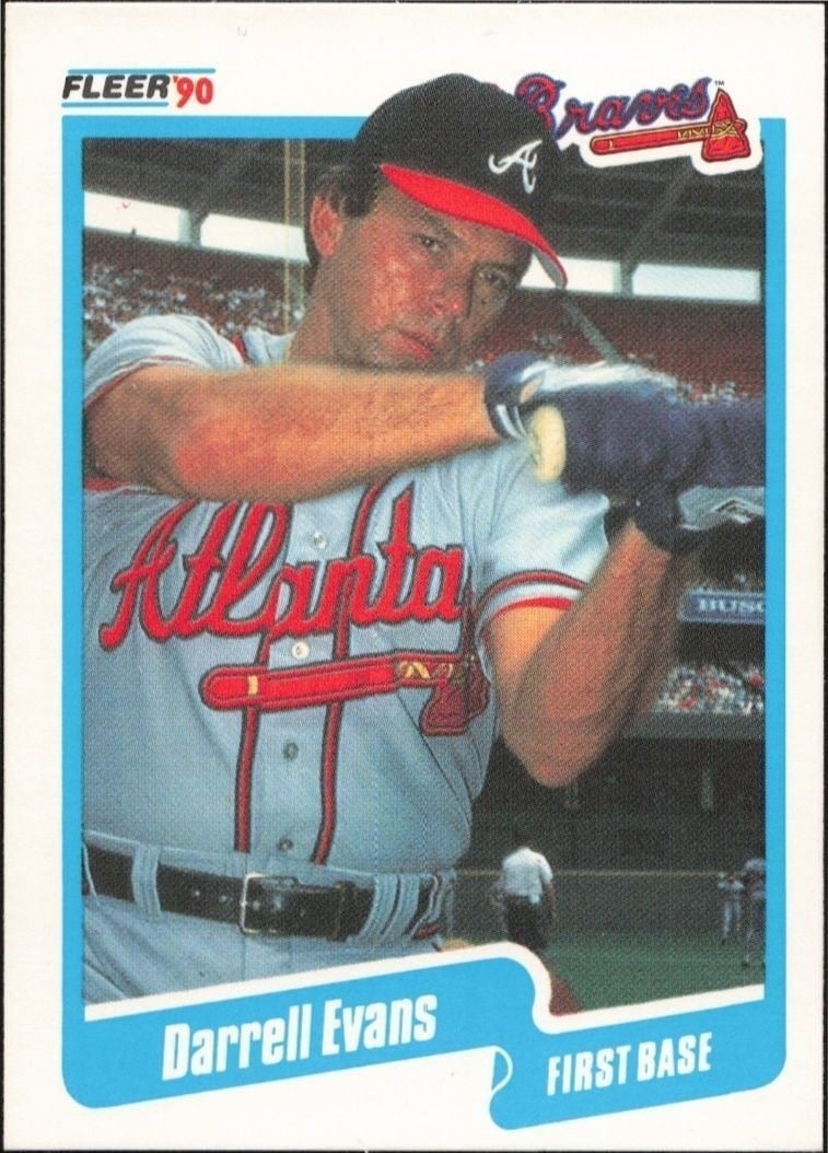 Darrell Evans 1990 Fleer #581 Baseball Trading Card - Front 1990 Fleer Darrell Evans #581 baseball trading card front