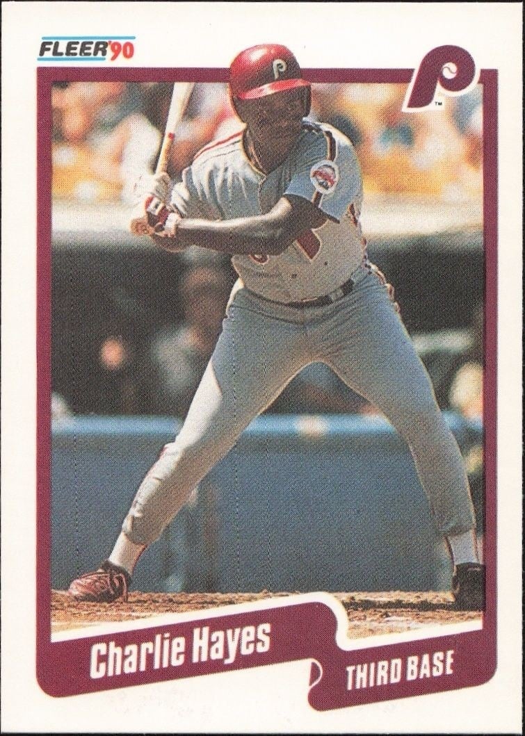 Charlie Hayes 1990 Fleer #558 Baseball Trading Card - Front 1990 Fleer Charlie Hayes #558 baseball trading card front