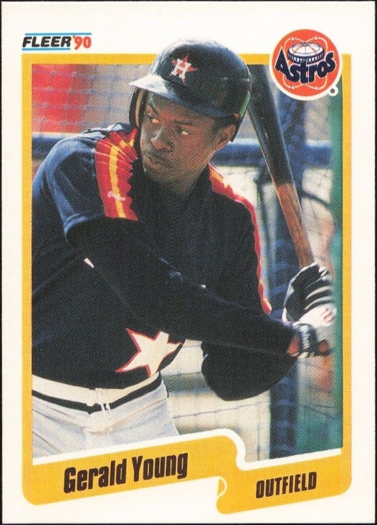 Gerald Young 1990 Fleer #241 Baseball Trading Card - Front 1990 Fleer Gerald Young #241 baseball trading card front