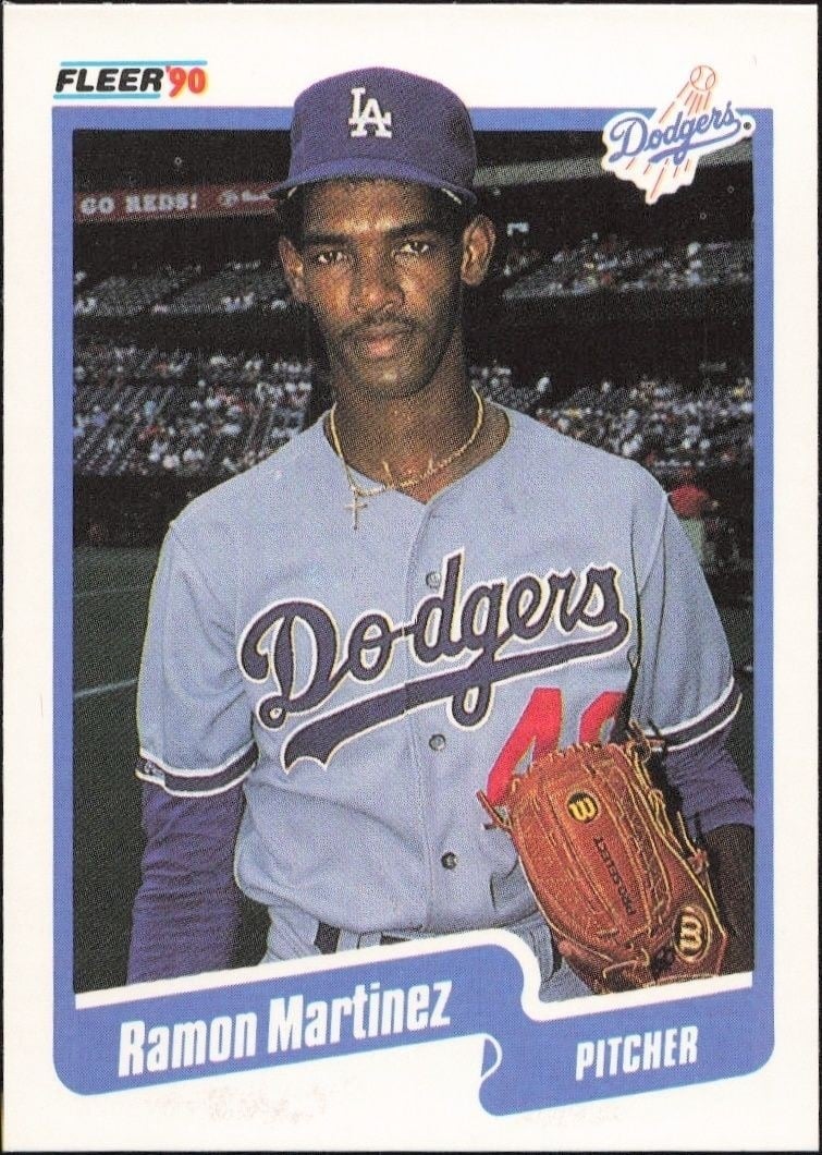 Ramon Martinez 1990 Fleer #402 Baseball Trading Card - Front 1990 Fleer Ramon Martinez #402 baseball trading card front