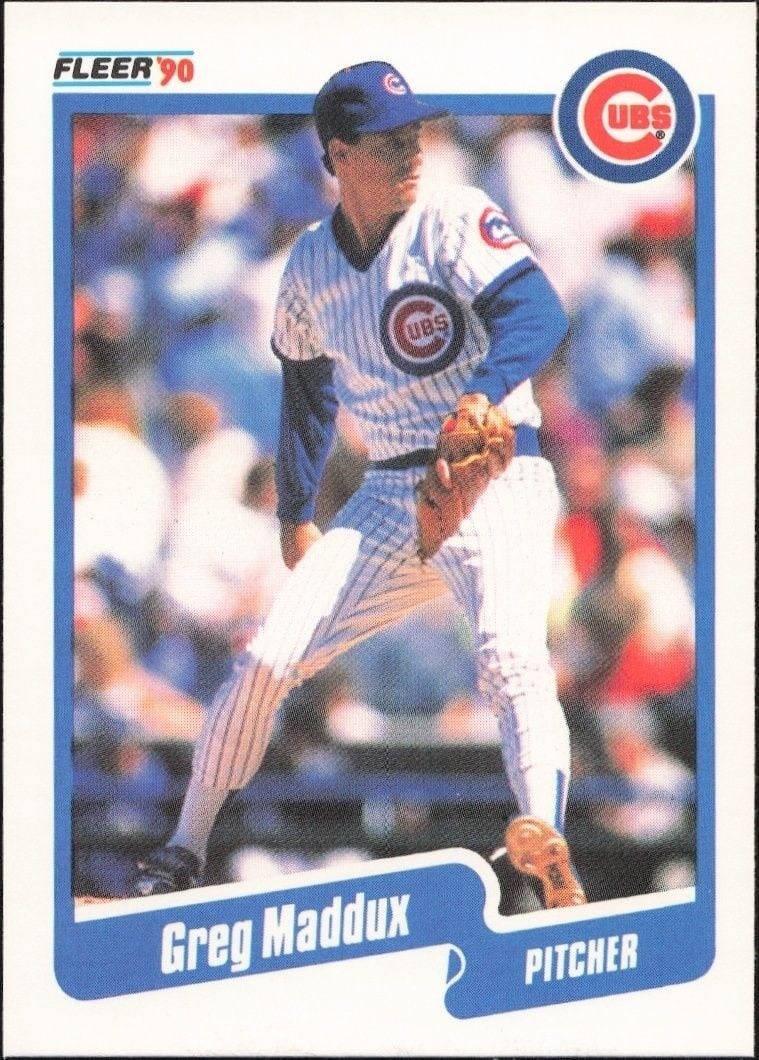 Greg Maddux 1990 Fleer #37 Baseball Trading Card - Front 1990 Fleer Greg Maddux #37 baseball trading card front