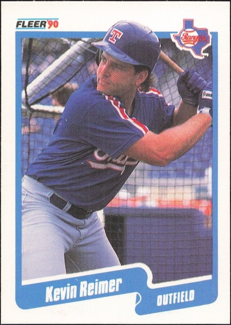 Kevin Reimer 1990 Fleer #310 Baseball Trading Card - Front 1990 Fleer Kevin Reimer #310 baseball trading card front