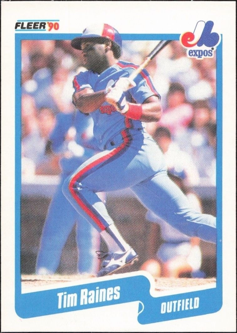Tim Raines 1990 Fleer #359 Baseball Trading Card - Front 1990 Fleer Tim Raines #359 baseball trading card front