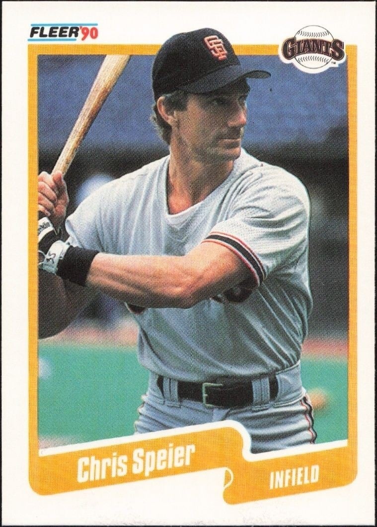 Chris Speier 1990 Fleer #72 Baseball Trading Card - Front 1990 Fleer Chris Speier #72 baseball trading card front
