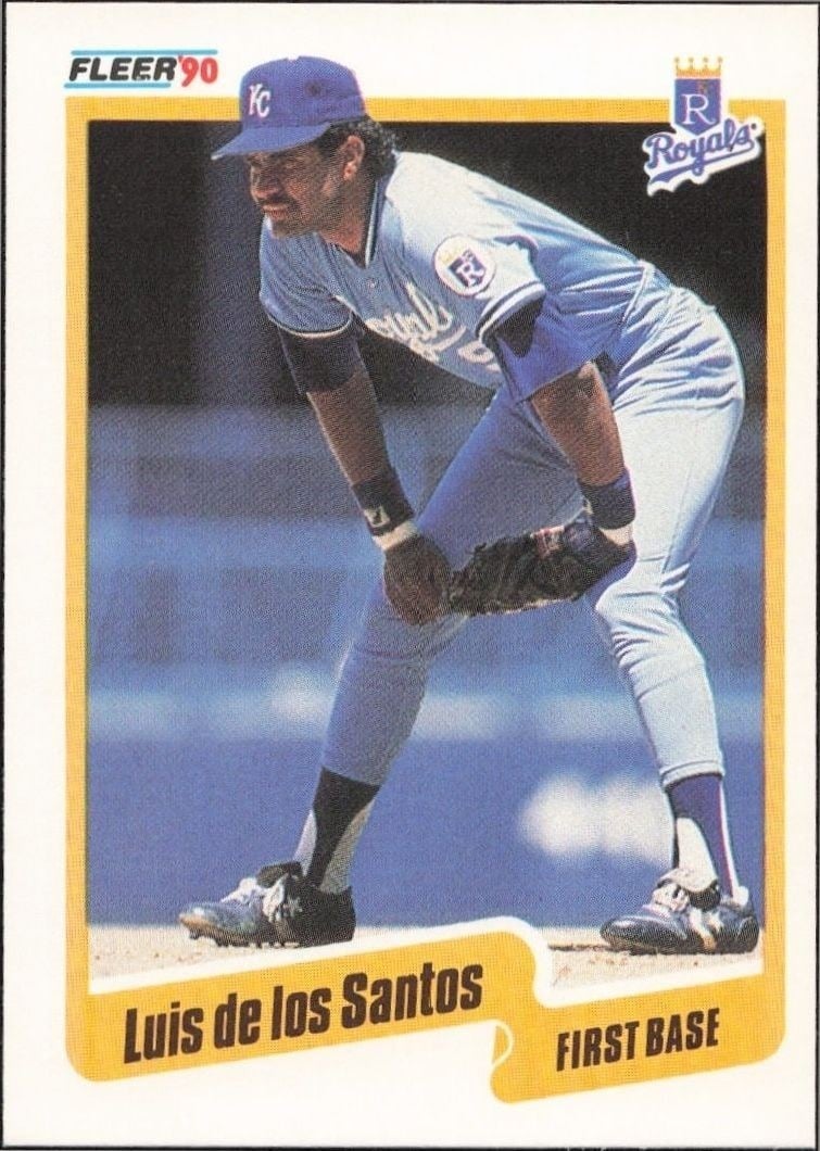 Luis De Los Santos 1990 Fleer #105 Baseball Trading Card - Front 1990 Fleer Luis De Los Santos #105 baseball trading card front