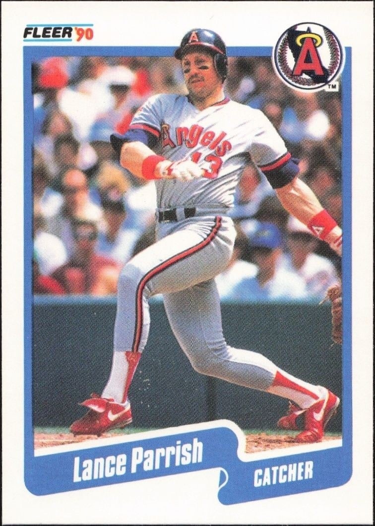 Lance Parrish 1990 Fleer #141 Baseball Trading Card - Front 1990 Fleer Lance Parrish #141 baseball trading card front