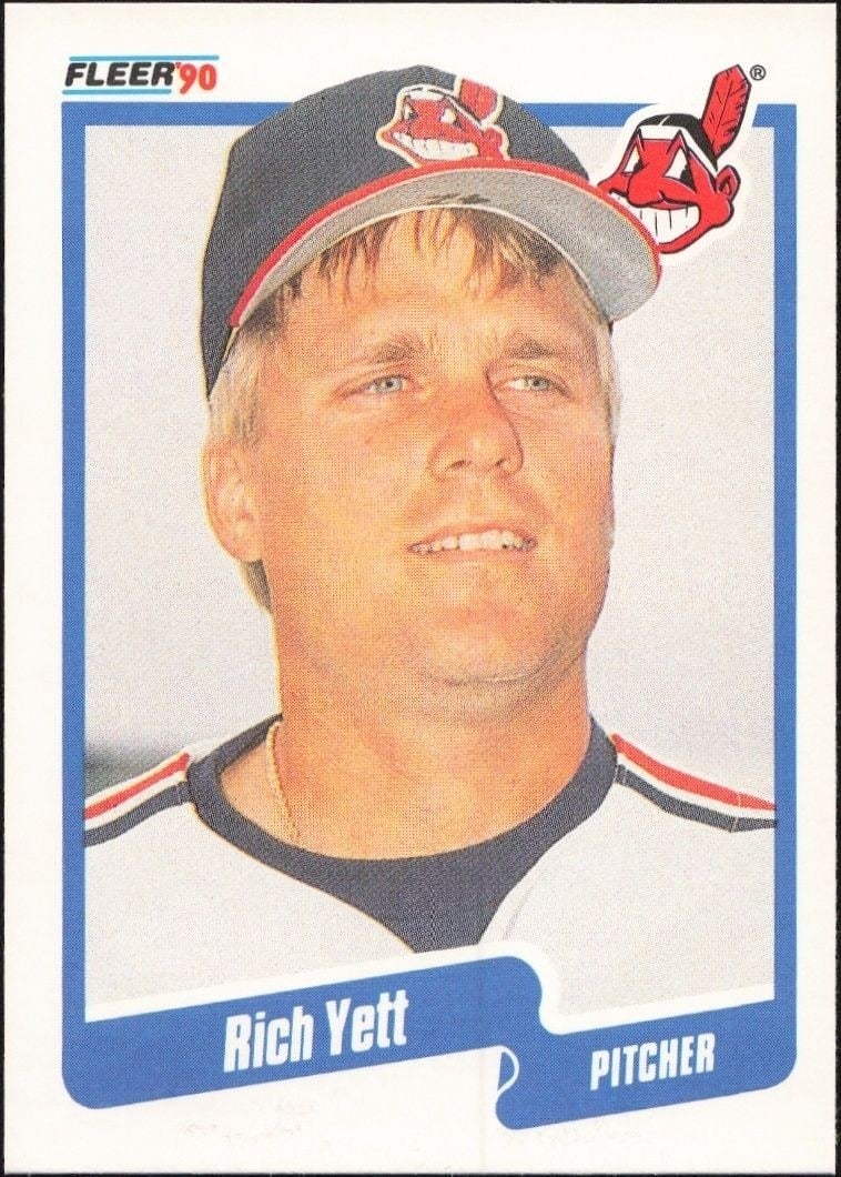 Rich Yett 1990 Fleer #504 Baseball Trading Card - Front 1990 Fleer Rich Yett #504 baseball trading card front