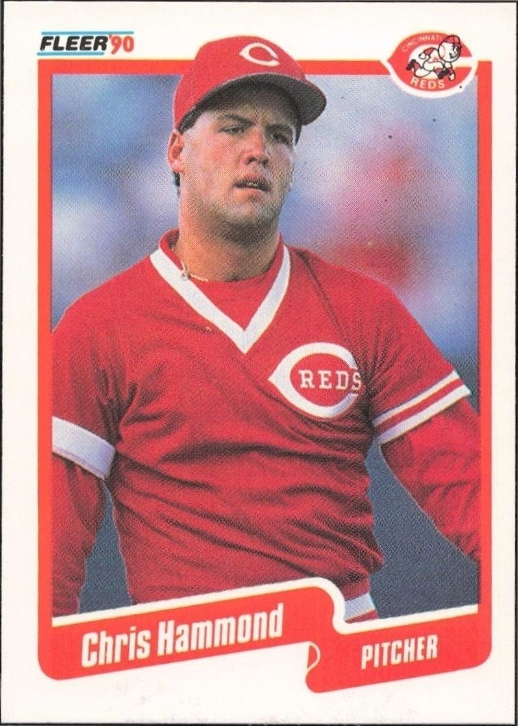Chris Hammond 1990 Fleer #421 Baseball Trading Card - Front 1990 Fleer Chris Hammond #421 baseball trading card front