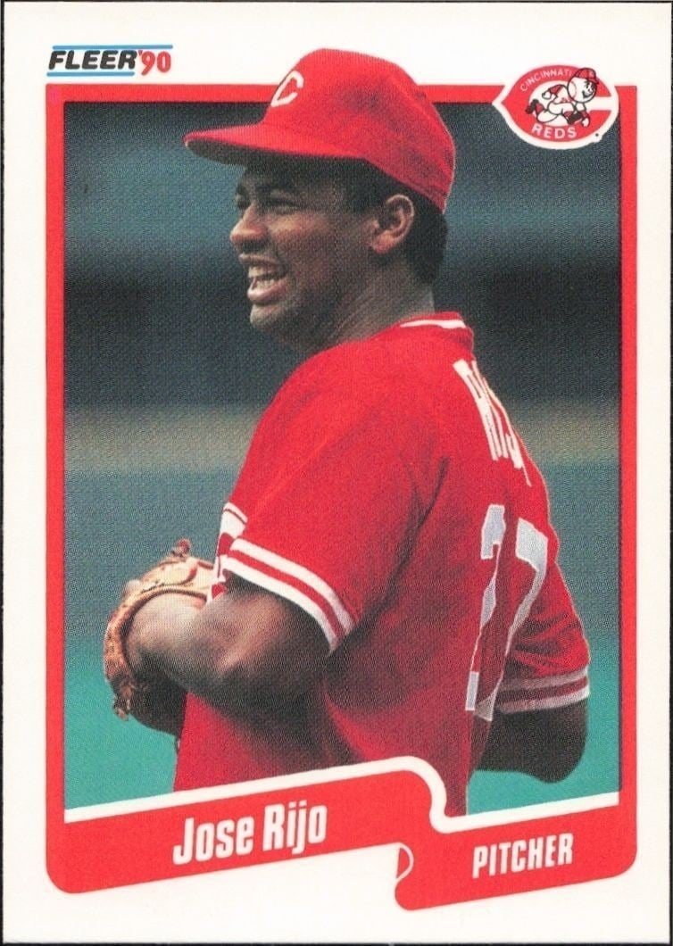 Jose Rijo 1990 Fleer #430 Baseball Trading Card - Front 1990 Fleer Jose Rijo #430 baseball trading card front
