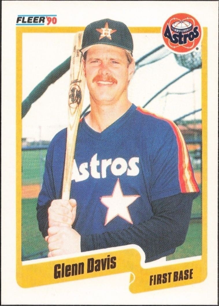 Glenn Davis 1990 Fleer #228 Baseball Trading Card - Front 1990 Fleer Glenn Davis #228 baseball trading card front