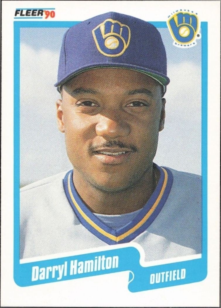 Darryl Hamilton 1990 Fleer #325 Baseball Trading Card - Front 1990 Fleer Darryl Hamilton #325 baseball trading card front