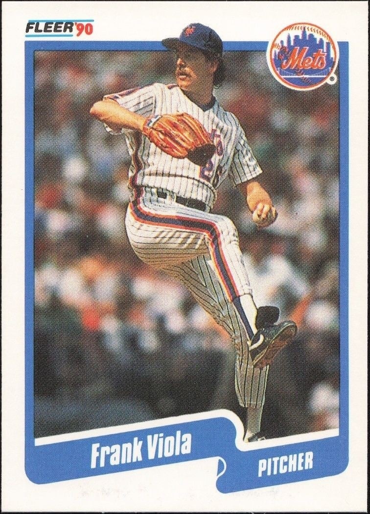 Frank Viola 1990 Fleer #219 Baseball Trading Card - Front 1990 Fleer Frank Viola #219 baseball trading card front