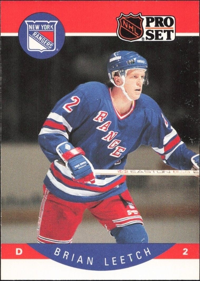 Brian Leetch 1990-91 Pro Set #201 Hockey Trading Card - Front 1990-91 Pro Set Brian Leetch #201 hockey trading card front