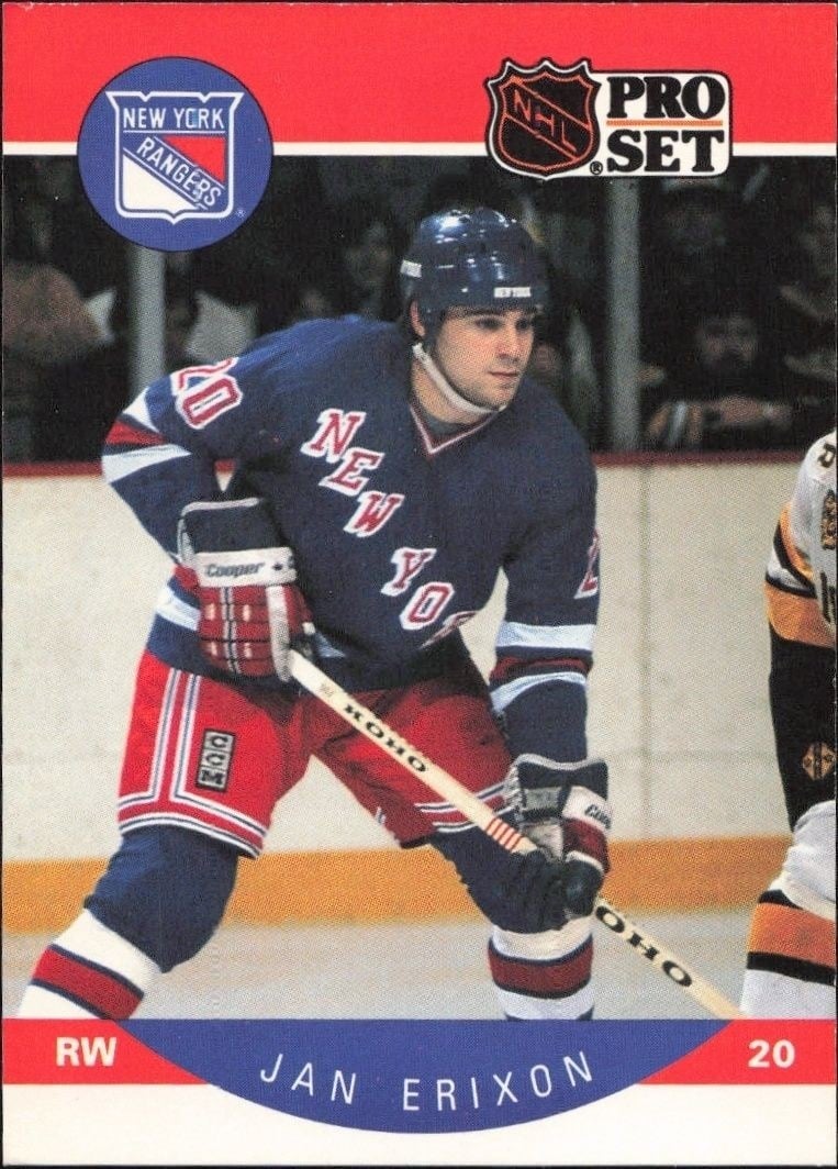 Jan Erixon 1990-91 Pro Set #195 Hockey Trading Card - Front 1990-91 Pro Set Jan Erixon #195 hockey trading card front