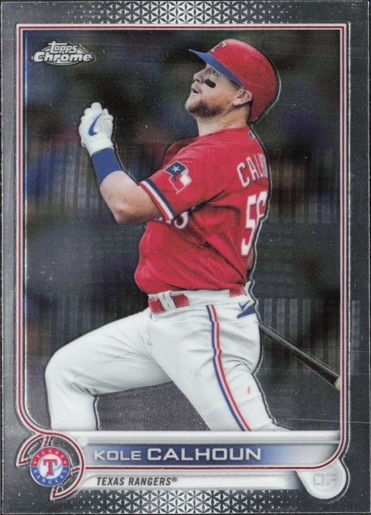 Kole Calhoun 2022 Topps Chrome #17 Baseball Trading Card - Front 2022 Topps Chrome Kole Calhoun #17 baseball trading card front