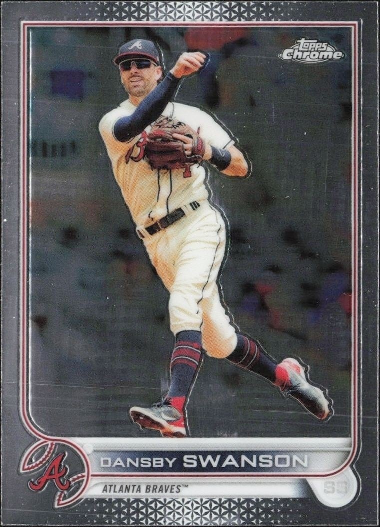 Dansby Swanson 2022 Topps Chrome #46 Baseball Trading Card - Front 2022 Topps Chrome Dansby Swanson #46 baseball trading card front