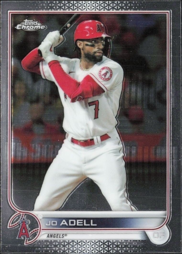 Jo Adell 2022 Topps Chrome #203 Baseball Trading Card - Front 2022 Topps Chrome Jo Adell #203 baseball trading card front