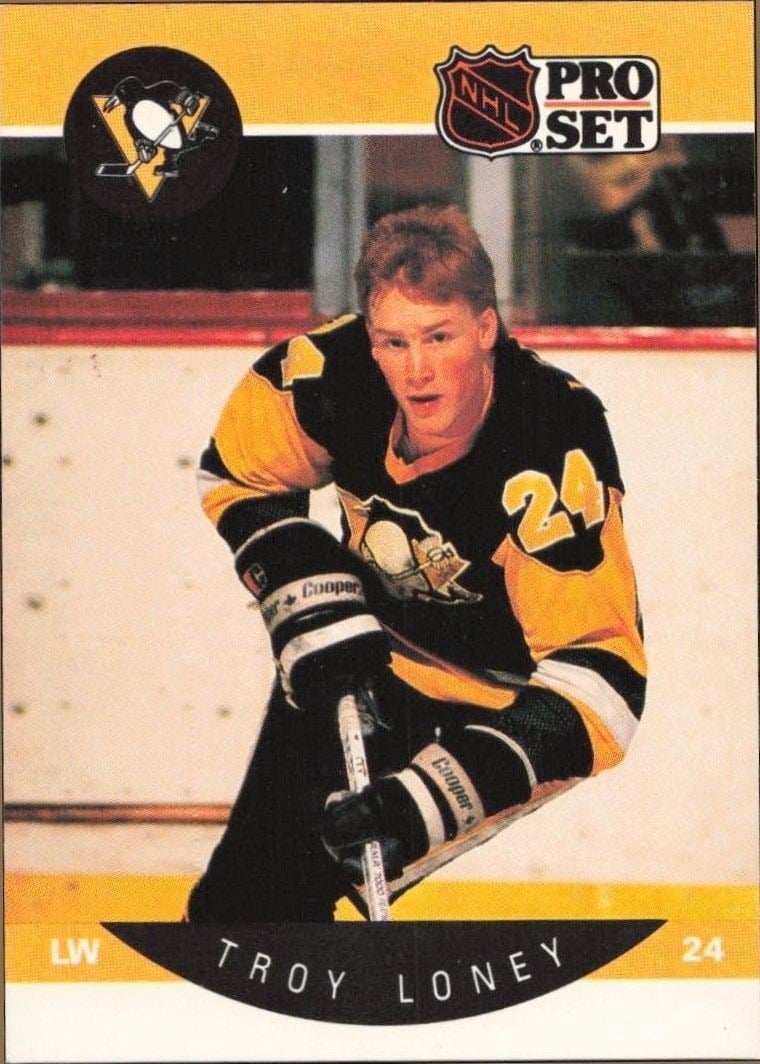Troy Loney 1990-91 Pro Set #237 Hockey Trading Card - Front 1990-91 Pro Set Troy Loney #237 hockey trading card front