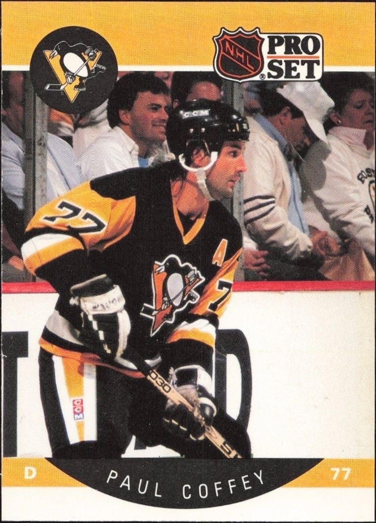 Paul Coffey 1990-91 Pro Set #231 Hockey Trading Card - Front 1990-91 Pro Set Paul Coffey #231 hockey trading card front