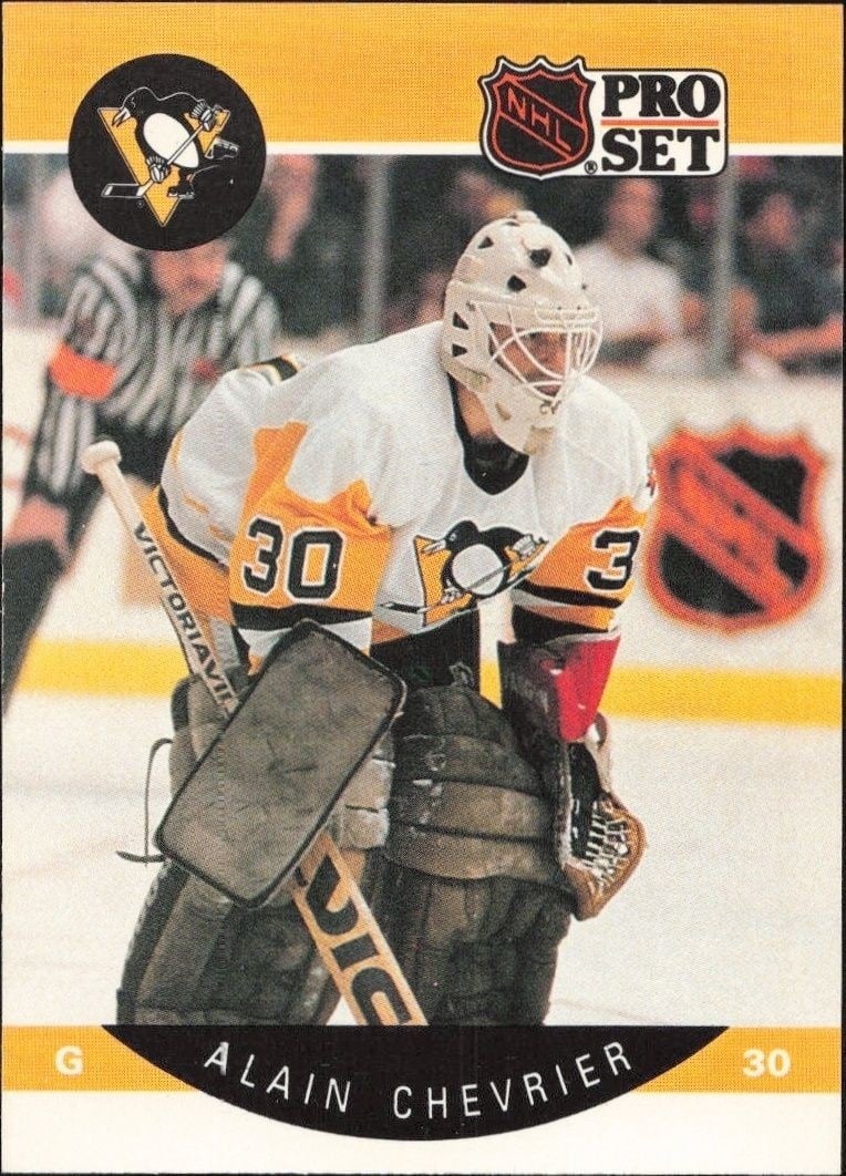 Alain Chevrier 1990-91 Pro Set #230 Hockey Trading Card - Front 1990-91 Pro Set Alain Chevrier #230 hockey trading card front