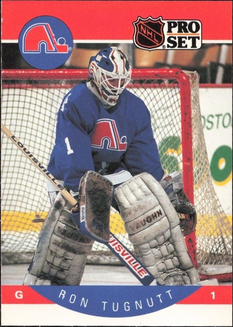 Ron Tugnutt 1990-91 Pro Set #258 Hockey Trading Card - Front 1990-91 Pro Set Ron Tugnutt #258 hockey trading card front