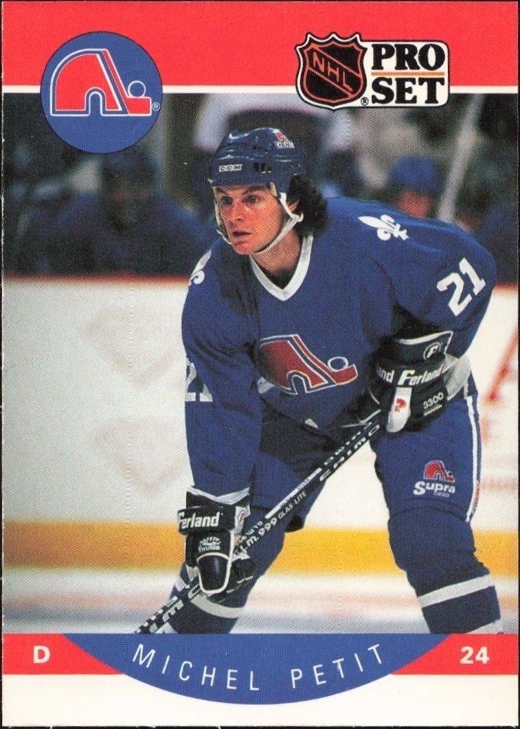 Michel Petit 1990-91 Pro Set #256 Hockey Trading Card - Front 1990-91 Pro Set Michel Petit #256 hockey trading card front