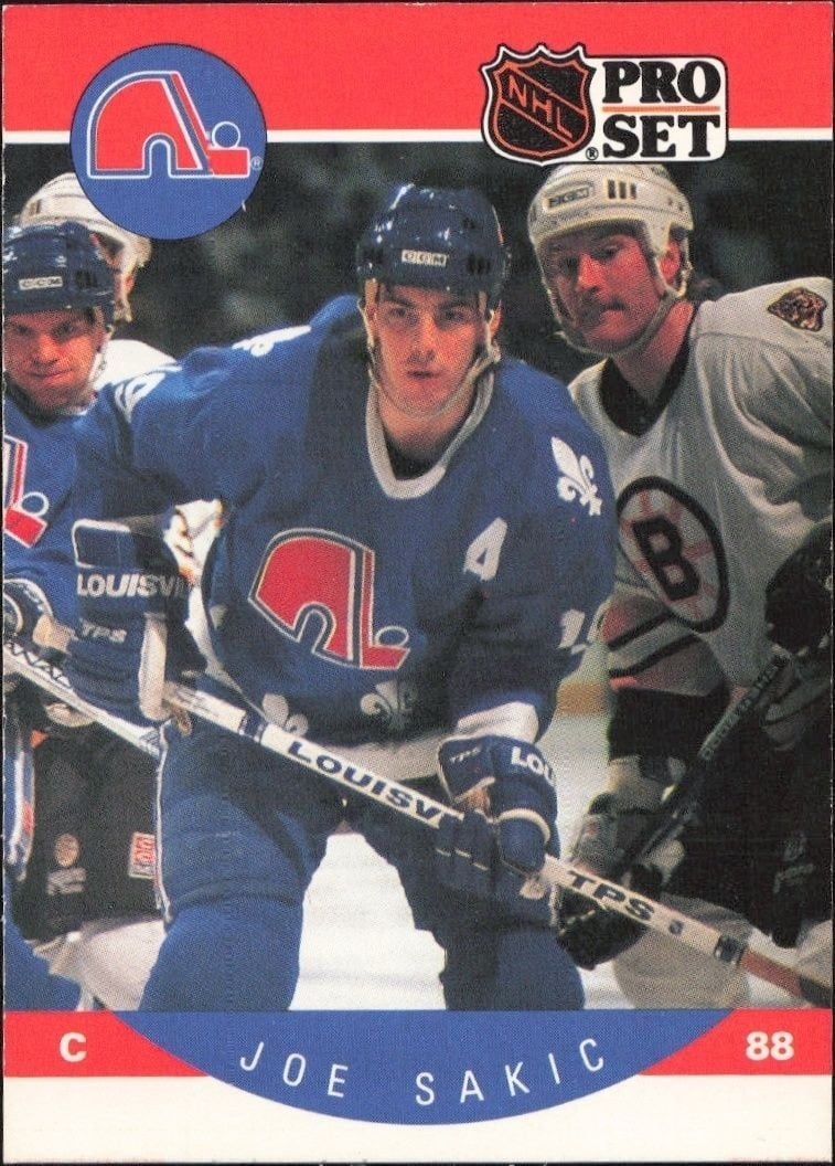 Joe Sakic 1990-91 Pro Set #257 Hockey Trading Card - Front 1990-91 Pro Set Joe Sakic #257 hockey trading card front