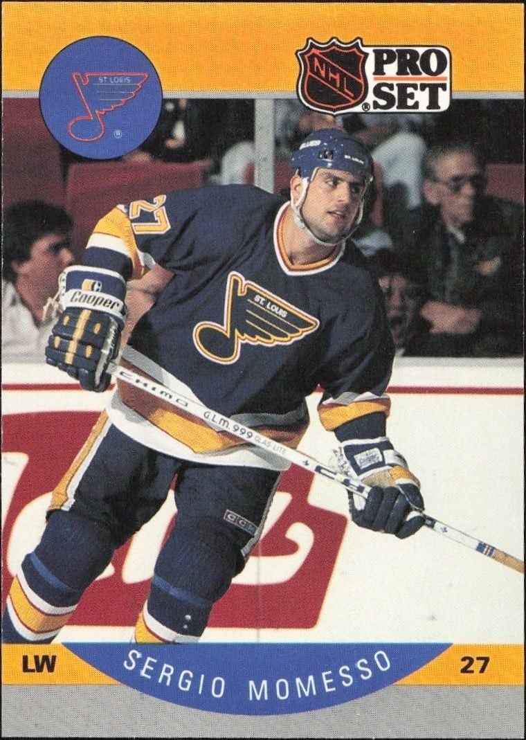 Sergio Momesso 1990-91 Pro Set #268 Hockey Trading Card - Front 1990-91 Pro Set Sergio Momesso #268 hockey trading card front