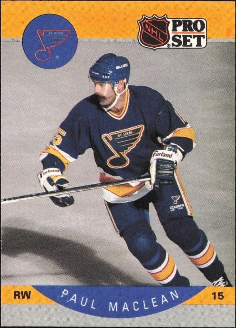 Paul MacLean 1990-91 Pro Set #266 Hockey Trading Card - Front 1990-91 Pro Set Paul MacLean #266 hockey trading card front
