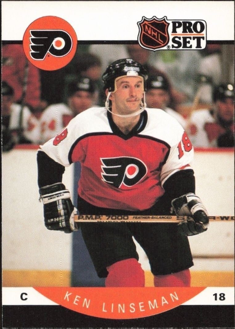 Ken Linseman 1990-91 Pro Set #219 Hockey Trading Card - Front 1990-91 Pro Set Ken Linseman #219 hockey trading card front