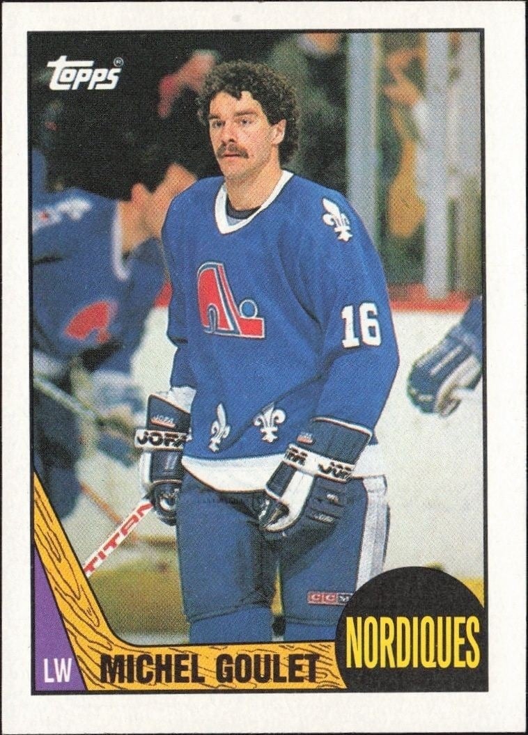 Michel Goulet 1987-88 Topps #77 Hockey Trading Card - Front 1987-88 Topps Michel Goulet #77 hockey trading card front