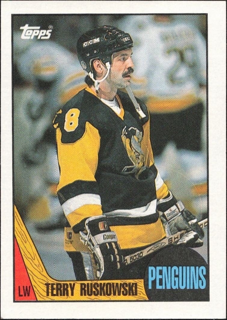 Terry Ruskowski 1987-88 Topps #73 Hockey Trading Card - Front 1987-88 Topps Terry Ruskowski #73 hockey trading card front