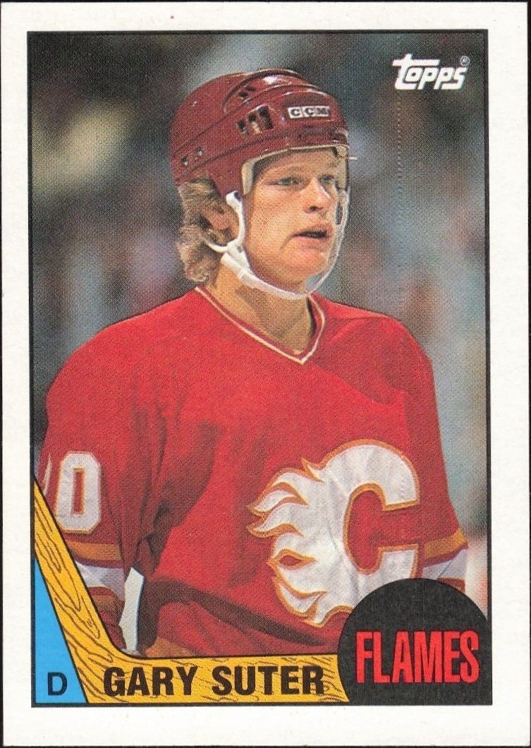 Gary Suter 1987-88 Topps #176 Hockey Trading Card - Front 1987-88 Topps Gary Suter #176 hockey trading card front