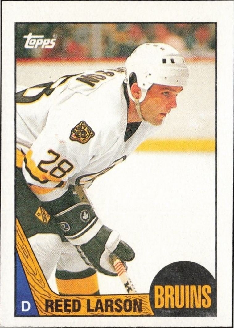 Reed Larson 1987-88 Topps #131 Hockey Trading Card - Front 1987-88 Topps Reed Larson #131 hockey trading card front