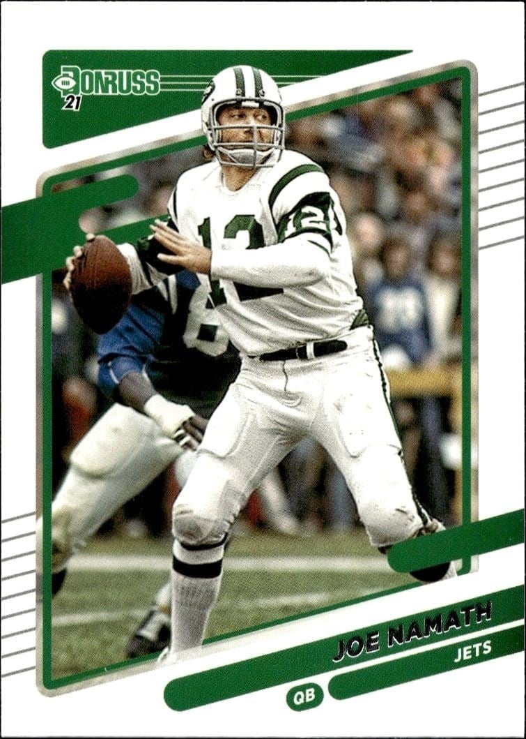 Joe Namath 2021 Panini Donruss #42 Football Trading Card - Front 2021 Panini Donruss Joe Namath #42 football trading card front