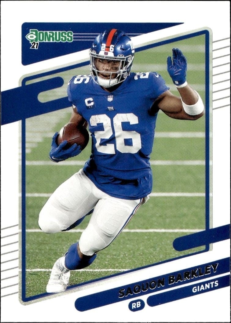 Saquon Barkley 2021 Panini Donruss #79 Football Trading Card - Front 2021 Panini Donruss Saquon Barkley #79 football trading card front