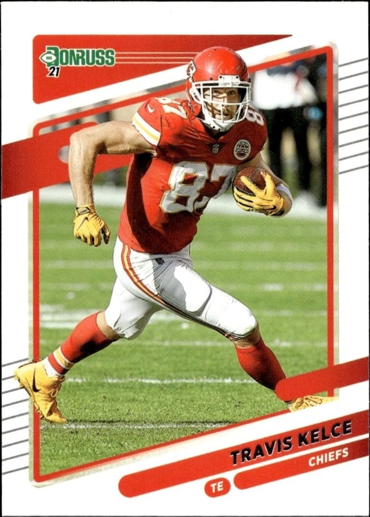 Travis Kelce 2021 Panini Donruss #118 Football Trading Card - Front 2021 Panini Donruss Travis Kelce #118 football trading card front